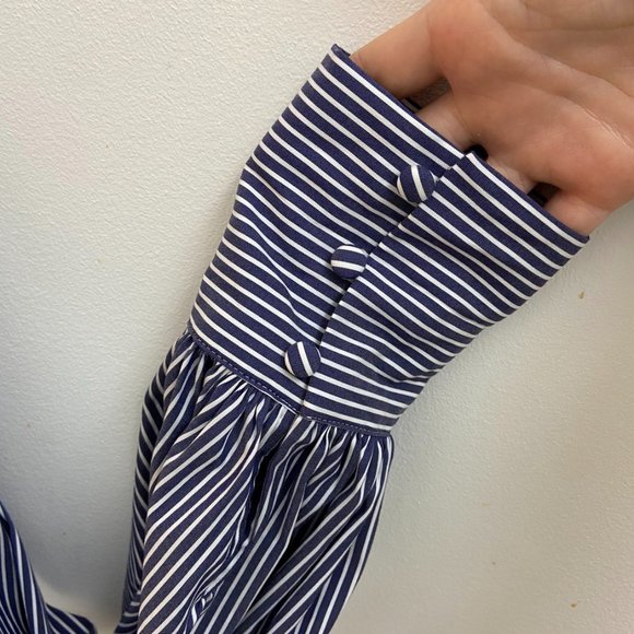 Express Blue and White Striped Size M Blouse - Picture 6 of 7